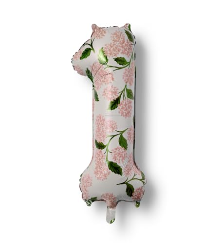 Rifle Paper Co. Pink Hydrangea Numbered Balloon - 40" Floral Decor