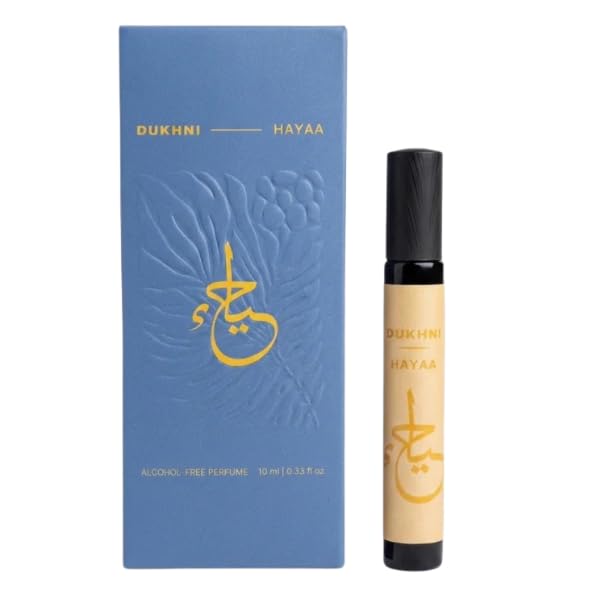Dukhni Hayaa Non-Alcoholic Perfume Spray - Luxurious Floral Gourmand Scent | 10 ml Travel-Friendly Eau de Parfum
