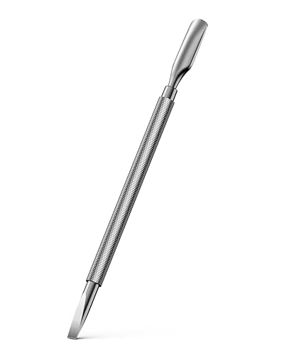 FERYES Professional Dual-Sided Cuticle Pusher & Remover Tool - 5.2 Inch Stainless Steel Nail Care for Salon & Home