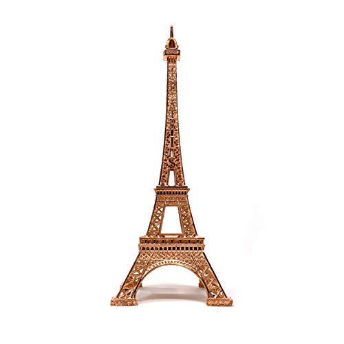 Eiffel Tower Statue Decor - 7" Rose Gold Metal Alloy