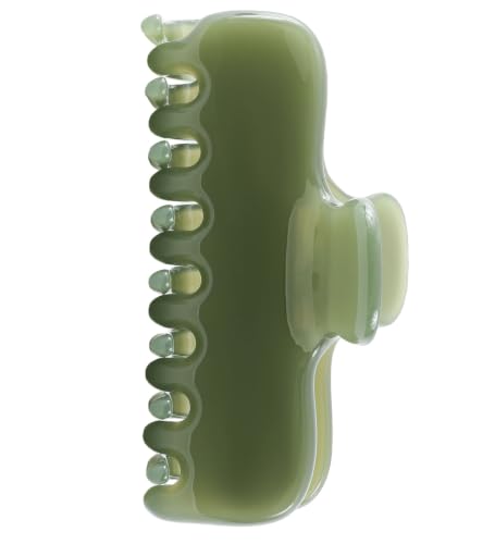 Jelly Olive Green Acetate Hair Claw Clip - 3.8 Inch Strong Hold