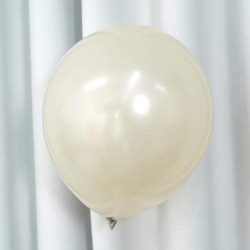 18-Inch Pearl White Sand Balloons - 12 PCS Extra Large Latex for Weddings & Parties