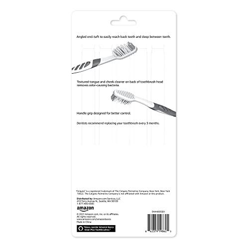 Amazon Basics Soft Toothbrushes - Pack of 20 in Assorted Colors
