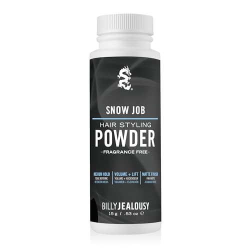 Unscented Billy Jealousy Hair Styling Powder for Men - Volume & Texture, Medium Hold, Matte Finish, 0.53 oz