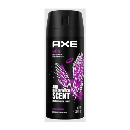 AXE Excite Body Spray for Men, 4 oz Deodorant Spray (Pack of 3)