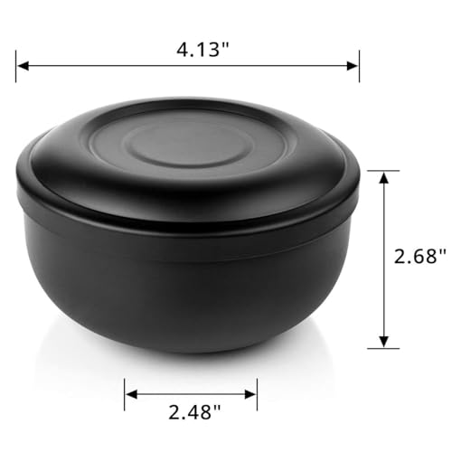 QSHAVE Stainless Steel Shaving Bowl with Lid - Matte Black 4 Inch