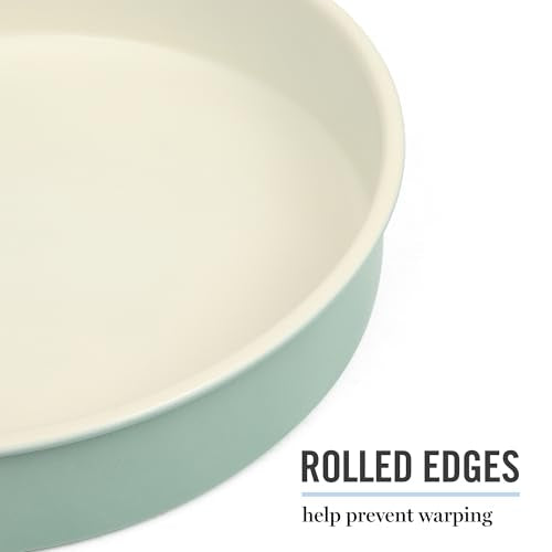 Martha Stewart 8-Inch Round Nonstick Carbon Steel Cake Pan - Teal