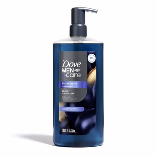 Dove Men+Care Blackcurrant & Cedarwood Body Wash, 26 oz - Moisturizing Cleanse for Dry Skin