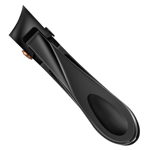 Diagonal Nail Clippers - Large Opening, Stainless Steel, Black Finish