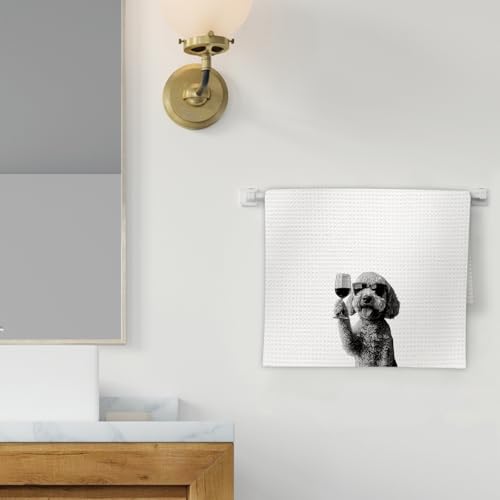 Goldendoodle Wine Kitchen Towels - Funny Decor for Dog Lovers