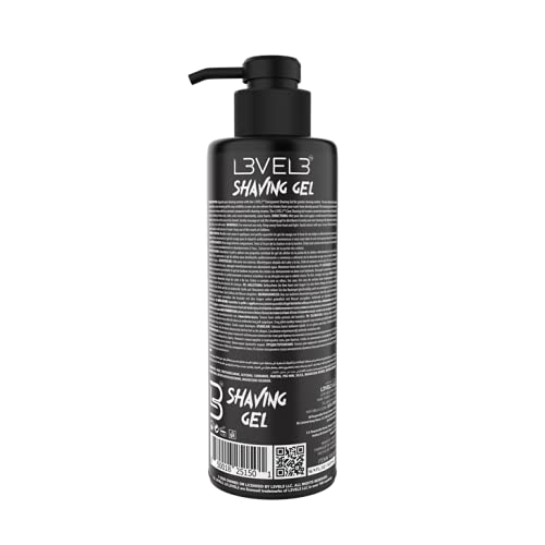 L3 Clear Shaving Gel for Men - Non-Irritating, 16.9 oz