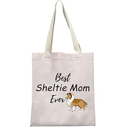 Sheltie Mom Canvas Cosmetic Bag - Shetland Sheepdog Travel Organizer Pouch