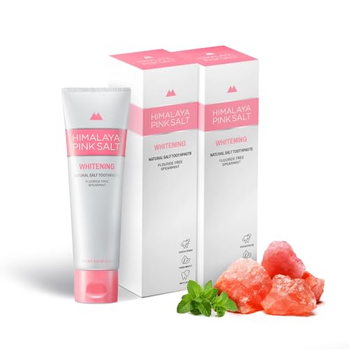 Himalaya Pink Salt Natural Whitening Toothpaste, Spearmint, 3.9 oz (2 Pack)