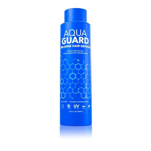 AQUA GUARD Pre-Swim Hair Defense | Family Size, Family Results | Prevents Chlorine Damage + Softens Hair While Swimming | Made in California | 16.9 oz