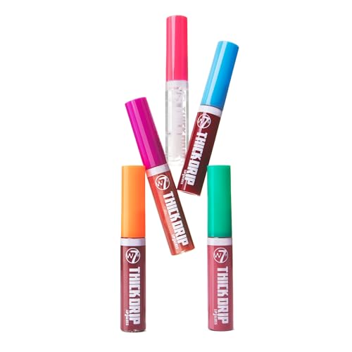 W7 All My Kisses Lip Gloss Set - 5 Mini Hydrating Glosses for Lips