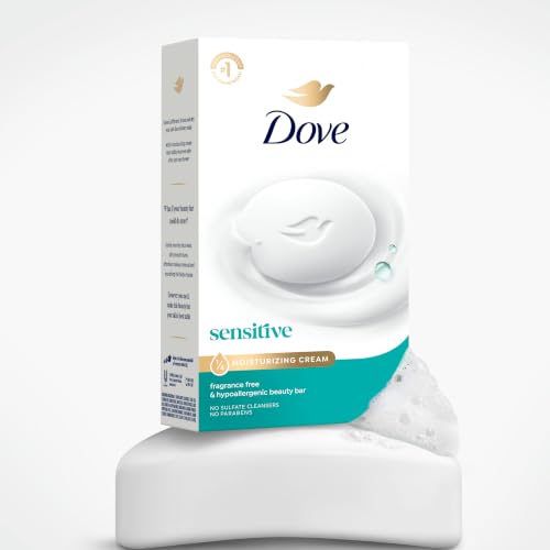 Dove Sensitive Beauty Bar Soap, Fragrance-Free, 6 Bars - 3.75 oz Each