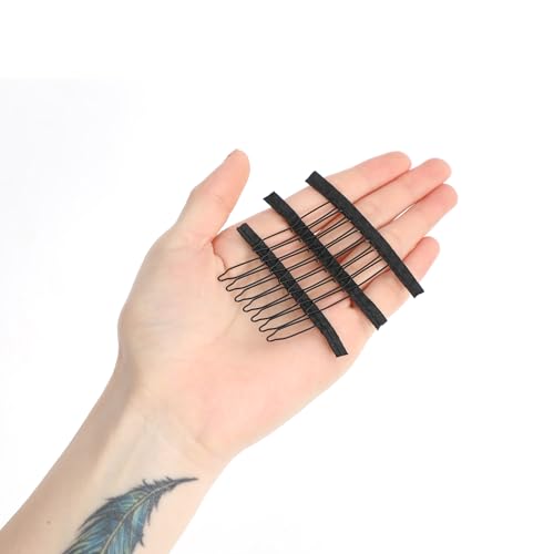 30 Pcs 7-Teeth Wig Clips for Secure Wig Caps - Black