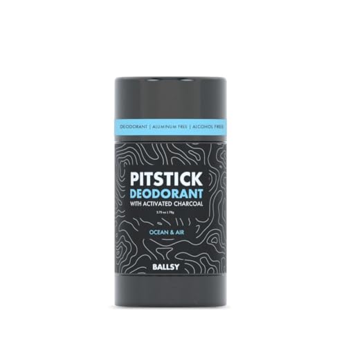 Ballsy Charcoal Deodorant for Men - Ocean & Air Scent, 2.8 Oz
