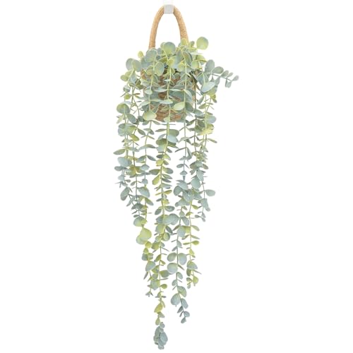 Artificial Eucalyptus Hanging Plant in Jute Wall Planter - 23 Inch