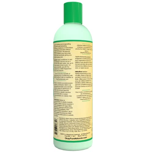 OKAY Peppermint Conditioner, Refreshing & Softening Hair Care - 12 Fl Oz