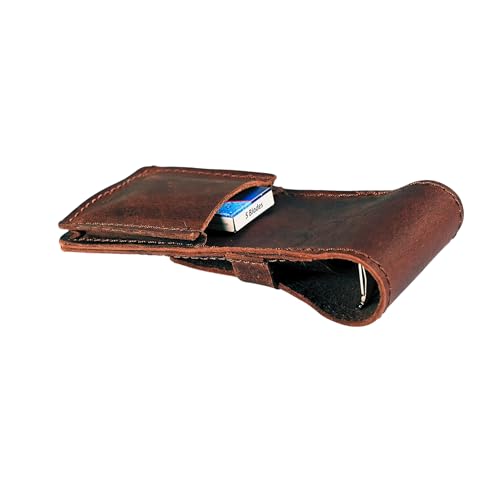 CestAntiQ Leather Safety Razor Case for Travel - Handmade Brown Holder