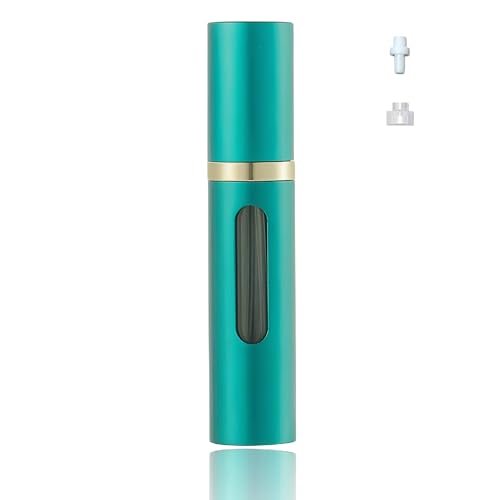 Fiwecos 5ml Travel Refillable Perfume Bottle with Visible Window Green