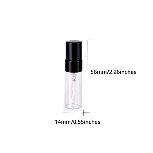 Gold 3ml Refillable Glass Spray Bottle - Mini Perfume Atomizer (20pcs)