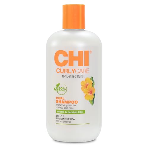 CHI CurlyCare Hydrating Curl Shampoo, Sulfate-Free Frizz Control, 12 Oz