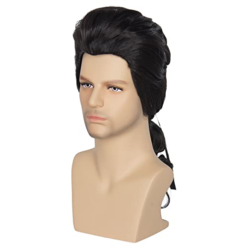Gaston Short Wavy Brown Cosplay Wig with Ponytail - Heat-Friendly Synthetic