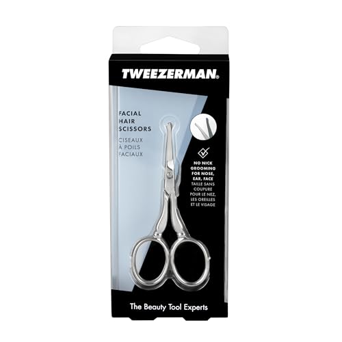 Tweezerman Stainless Steel Facial Hair Scissors with Rounded Tip