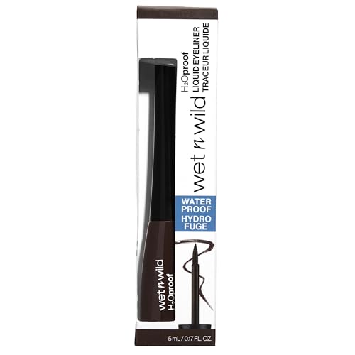 Wet n Wild Waterproof Liquid Eyeliner Dark Brown 1 Pack - Smudge-Proof & Long-Lasting