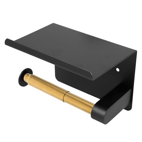 Adjustable Stainless Steel Toilet Paper Holder with Spring Mechanism - Gold