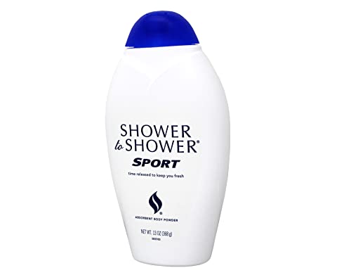 Shower to Shower Sport Absorbent Body Powder, 13 Ounce (Pack of 2)