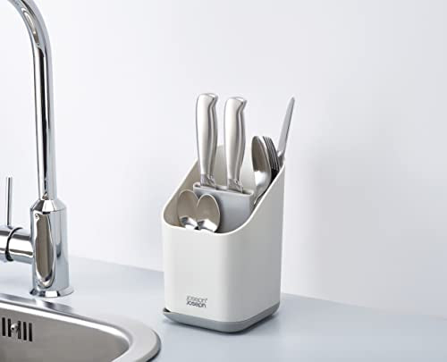 Joseph Joseph Kitchen Sink Cutlery Drainer with Knife Slot - Grey