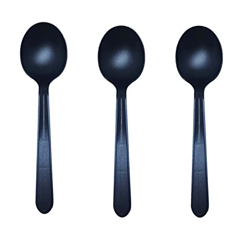 Heavy Duty Recyclable Spoons - 100 Pack, Individually Wrapped Utensils for Parties & Catering