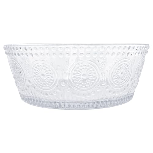 Vintage-Inspired Codi Glass Serving Bowl - 4.75" Clear Floral Dish