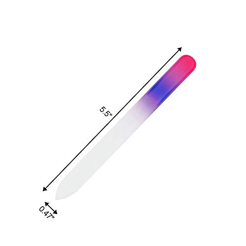 5-Pack Glass Nail Files with Cases - Double-Sided Crystal Nail Care