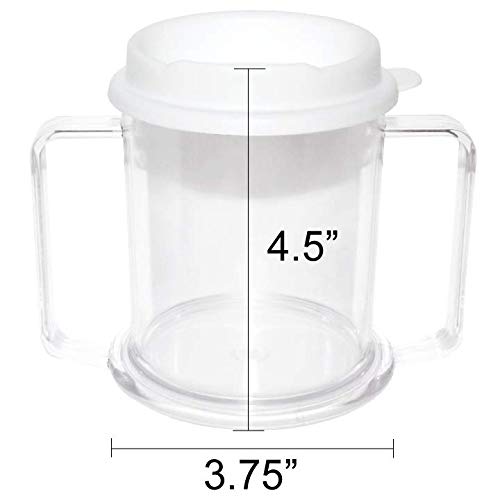 Clear Two-Handled Tumbler Cup - 10 oz, Dishwasher Safe