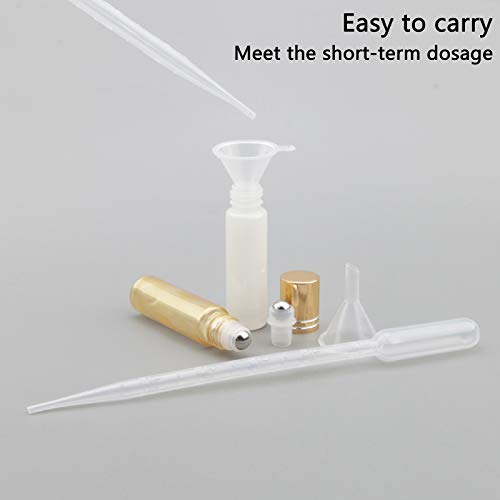Kesell 10ml Glass Roller Bottles - 10-Pack Pearl White & Gold