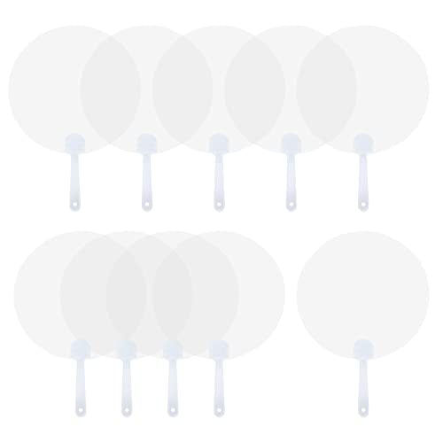 Honbay 10PCS Clear Plastic Handheld Fans for DIY Crafts & Summer