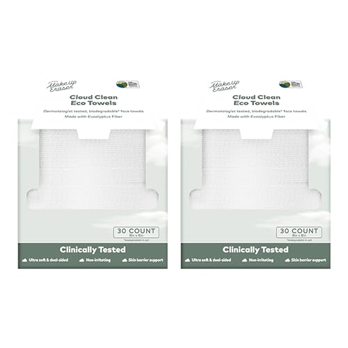 MakeUp Eraser Cloud Clean Eco Disposable Face Towels - Ultra-Soft, Biodegradable, 30 Pack