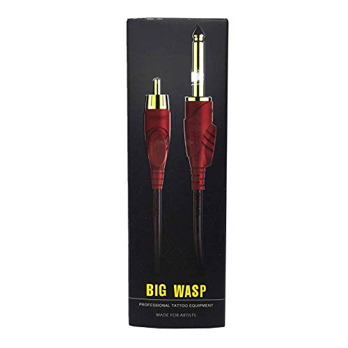 BIGWASP Silicone Tattoo Clip Cord - 79 Inch RCA Cable for Tattoo Machines
