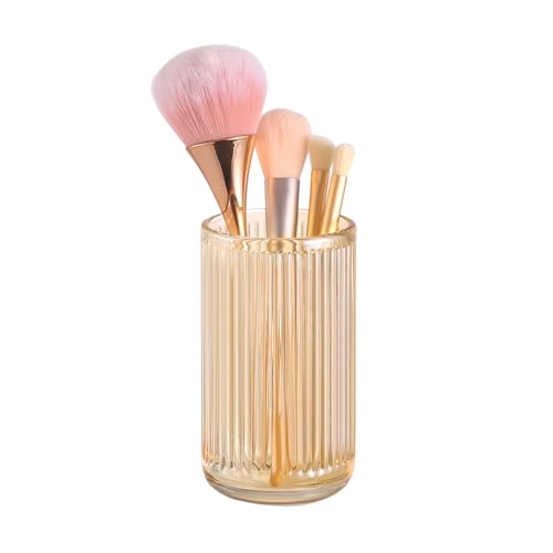 DASITON Crystal Glass Makeup Brush Holder Organizer - Coffee L