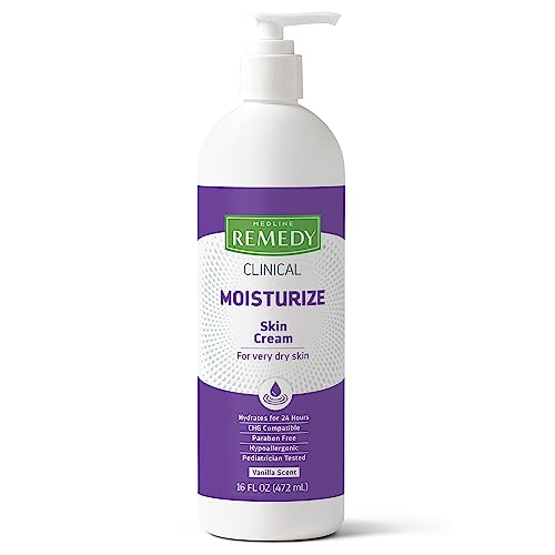 Medline Remedy Clinical Skin Cream - Vanilla Scent, 16 fl oz - Hypoallergenic Moisturizer for All Ages