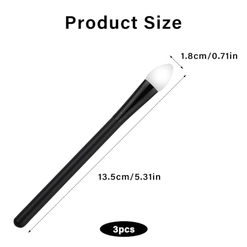 3 Pcs Silicone Makeup Applicator Brushes for Eyeshadow & Lip Mask