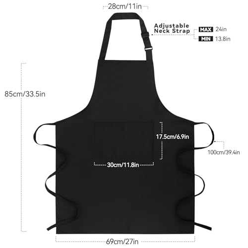 Water-Resistant Chef Apron for Men & Women with 2 Pockets