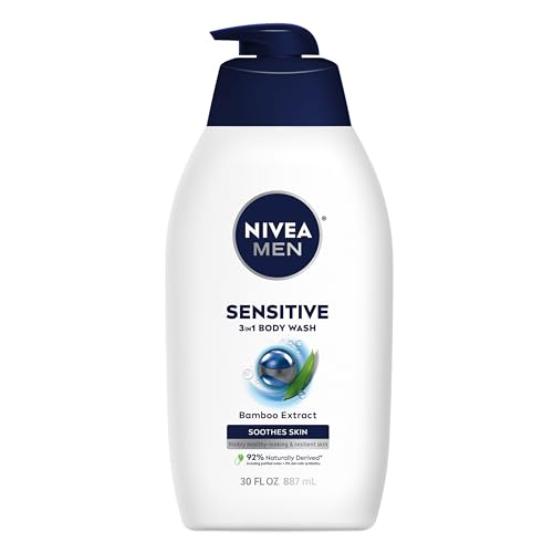 NIVEA MEN Sensitive Body Wash with Bamboo Extract, 30 Fl Oz