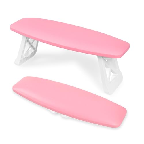 Pink Nail Arm Rest Hand Cushion for Manicure Station - Foldable Microfiber