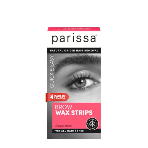 Parissa Natural Eyebrow Wax Strips Kit - 16 Double-Sided Strips