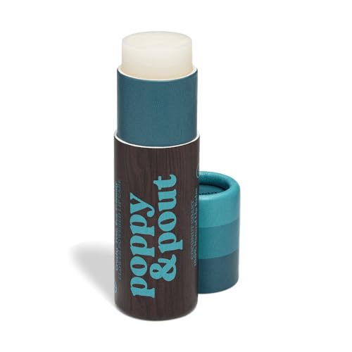 Poppy & Pout Coastal Coconut Jumbo Lip Balm - All Natural, Hydrating Lip Moisturizer in Recyclable Cardboard Tube